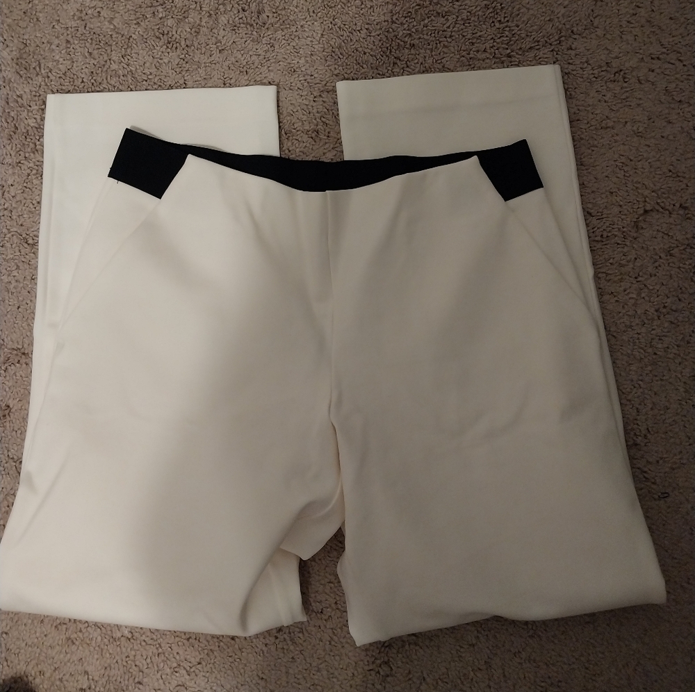 NWOT Liz Claiborne high waisted black and white stretchy slacks size LP